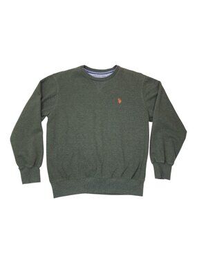 U.S. Polo Assn Olive Green Crewneck Sweatshirt M Cotton/Polyester Mens